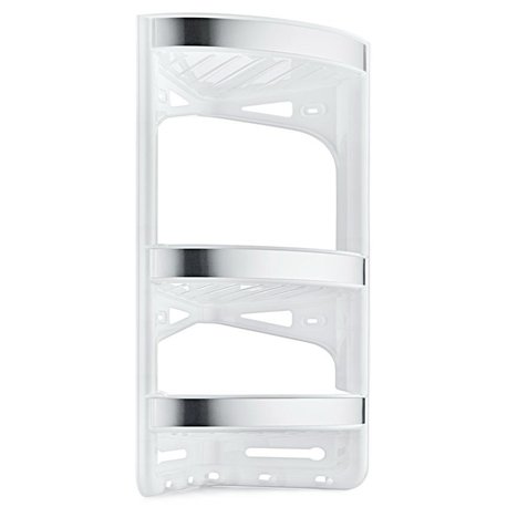 Полка OZER-B-011 кутова 3-яр білий+малюнок металік
