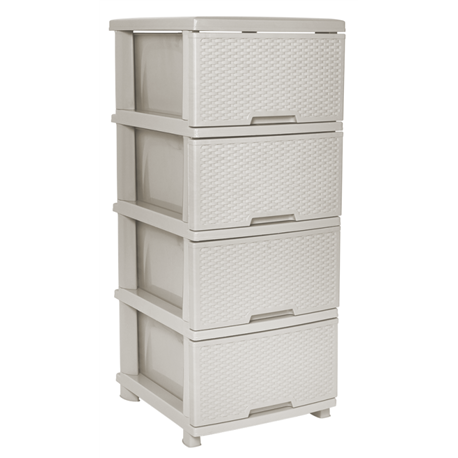 Комод алеана 4-яр Ротанг 15283 белая роза