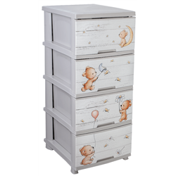 Комод алеана 4-яр с рисунком 09428 Медведи кремовый