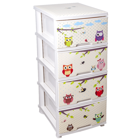 Комод алеана 4-яр з малюнком 46485 Сови кремовий