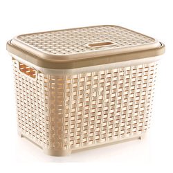 Корзина SP-300 плетенка 20л с крышкой кремовый