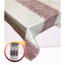 Клеенка Брален 1,35*30м рулон Br-0021 Вышиванка бордо