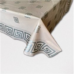 Клейонка Брален 1,35*30м рулон Br-0085 Versace Кава срібло