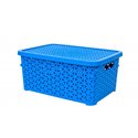 Кошик з кришкою 6,0л низький блакитний 29,7х19,6х13см