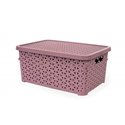 Кошик з кришкою 6,0л низький темно-пудровий 29,7х19,6х13см