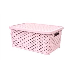 Кошик з кришкою 6,0л низький пудра 29,7х19,6х13см