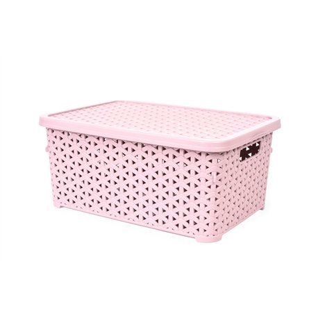 Кошик з кришкою 6,0л низький пудра 29,7х19,6х13см
