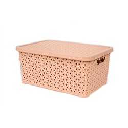 Кошик з кришкою 6,0л низький бежевий 29,7х19,6х13см