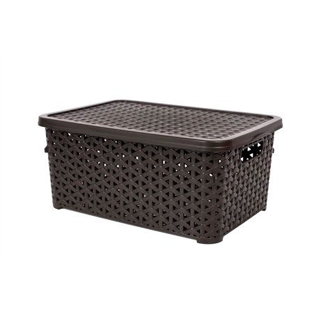 Кошик з кришкою 6,0л низький коричневий 29,7х19,6х13см