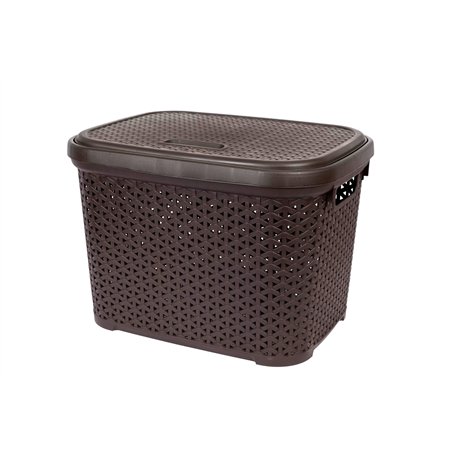 Кошик з кришкою 30л коричневий 44,5х33,6х31см