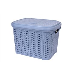 Кошик з кришкою 30л сіро-блакитний 44,5х33,6х31см