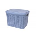 Корзина с крышкой 30л серо-голубой 44,5х33,6х31см