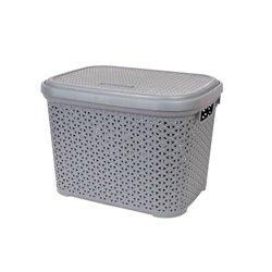 Кошик з кришкою 30л сірий 44,5х33,6х31см