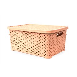 Кошик з кришкою 10л бежевий 34,5х24,5х15,5см