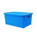 Кошик з кришкою 10л блакитний 34,5х24,5х15,5см