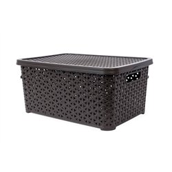 Кошик з кришкою 10л коричневий 34,5х24,5х15,5см