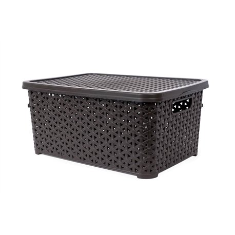 Кошик з кришкою 10л коричневий 34,5х24,5х15,5см
