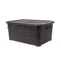 Кошик з кришкою 10л коричневий 34,5х24,5х15,5см