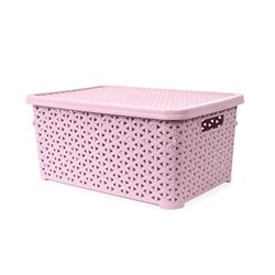Кошик з кришкою 10л пудра 34,5х24,5х15,5см