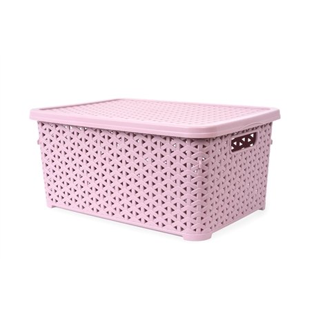 Кошик з кришкою 10л пудра 34,5х24,5х15,5см