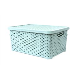 Кошик з кришкою 10л світло-фісташковий 34,5х24,5х15,5см