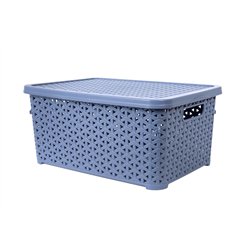 Кошик з кришкою 10л сіро-блакитний 34,5х24,5х15,5см