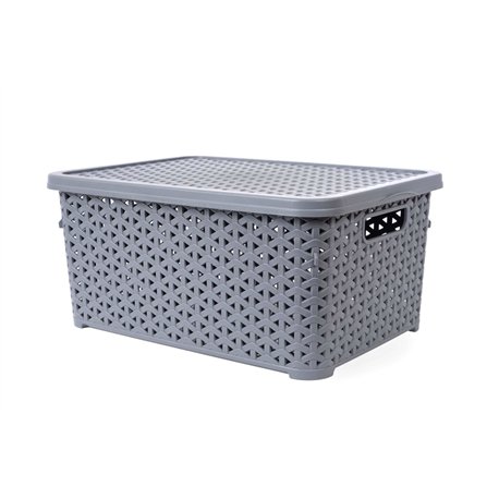 Кошик з кришкою 10л сірий 34,5х24,5х15,5см