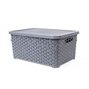 Кошик з кришкою 10л сірий 34,5х24,5х15,5см