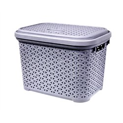 Кошик з кришкою 18л сірий 38,7х28,7х27,4см