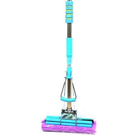 Швабра 2-й отжим 8003 хром телескоп голубой