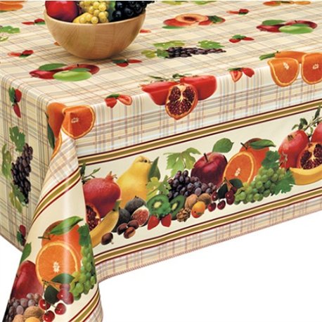 Клеенка 1,40*20м рулон Dekorama 162A фрукты кант гранат