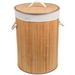 Корзина для белья R35095 бамбук складная круглая 36х50см бежевый 