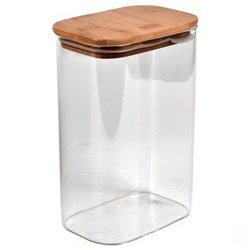 Банка стекло с бамбуковой крышкой 1,4л R99911-18 Galaxy 12х8х18см